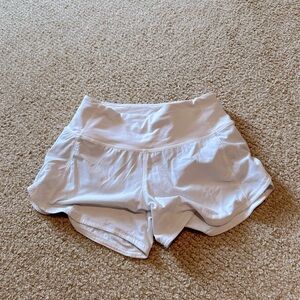 Lululemon white speed up shorts